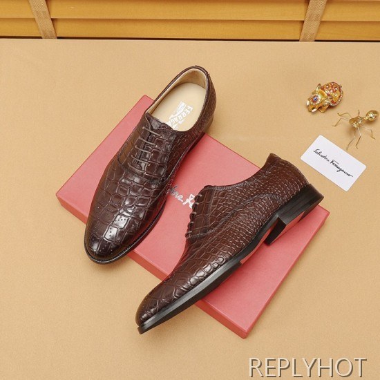 Ferragamo 2020 Mens Leather Oxford Shoes