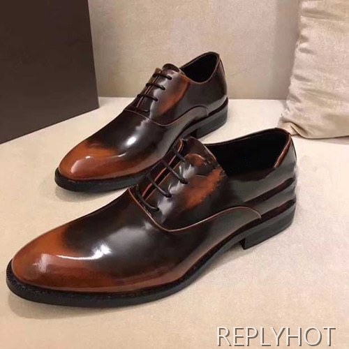 Louis Vuitton Straighi Tip Red Brown Mens Dress Shoes