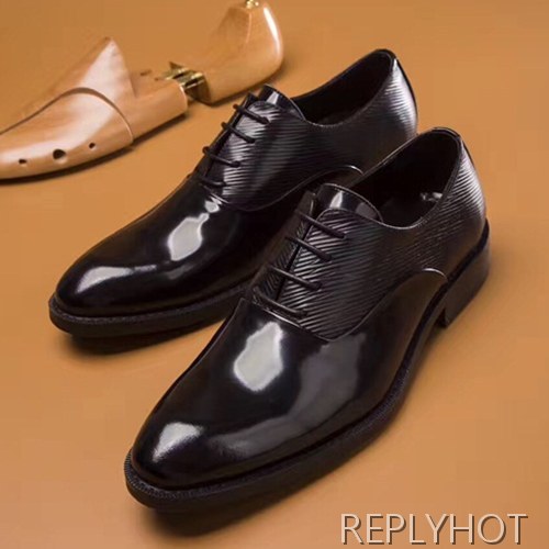 Louis Vuitton Straighi Tip Black Mens Dress Shoes