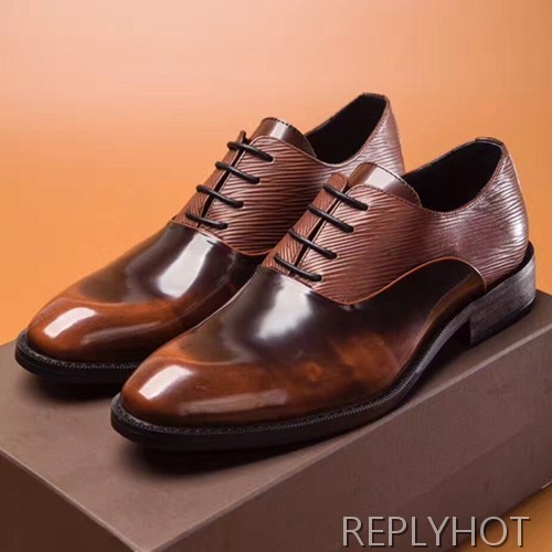 Louis Vuitton Straighi Tip Brown Mens Dress Shoes