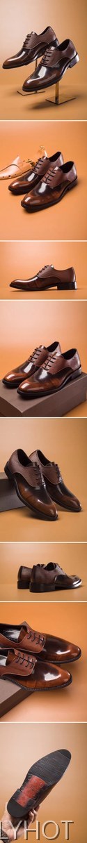 Louis Vuitton Straighi Tip Brown Mens Dress Shoes