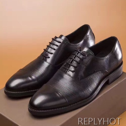 Louis Vuitton Straighi Tip Black Mens Dress Shoes