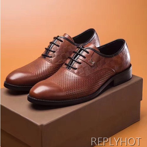 Louis Vuitton Straighi Tip Brown Mens Dress Shoes