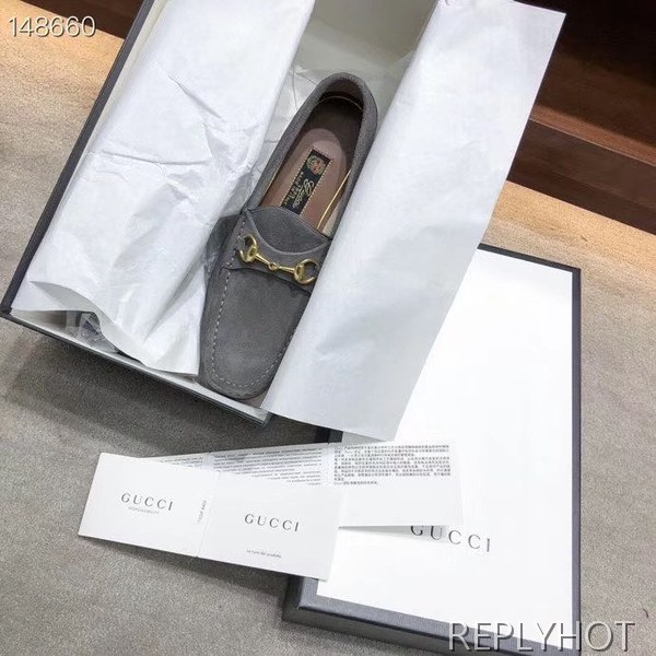 구찌 2020 그레이 스웨이드 홀스빗로퍼