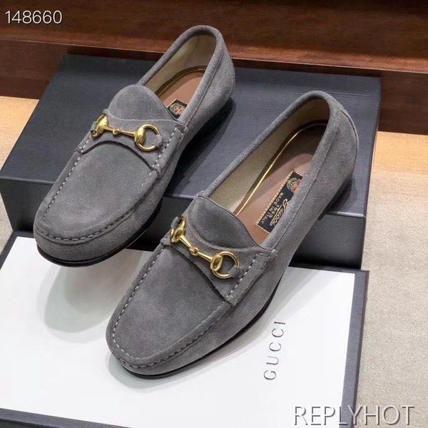 구찌 2020 그레이 스웨이드 홀스빗로퍼