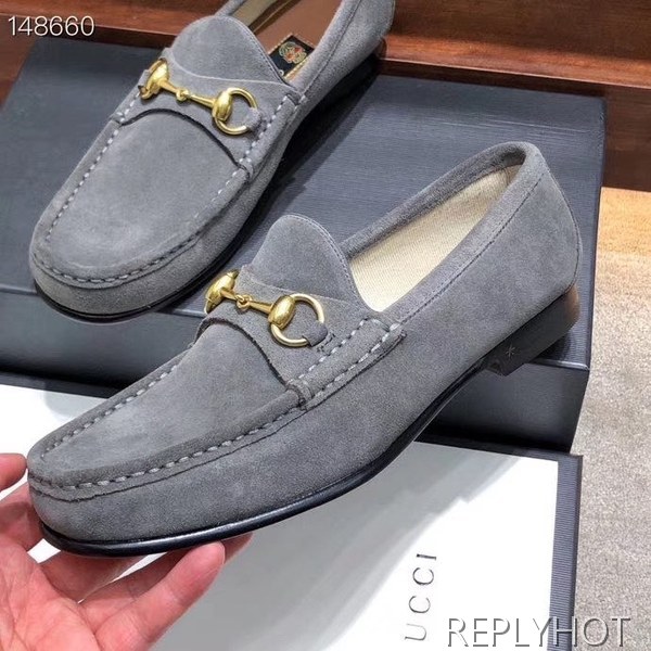 구찌 2020 그레이 스웨이드 홀스빗로퍼