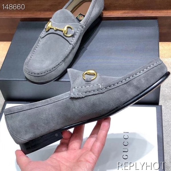 구찌 2020 그레이 스웨이드 홀스빗로퍼