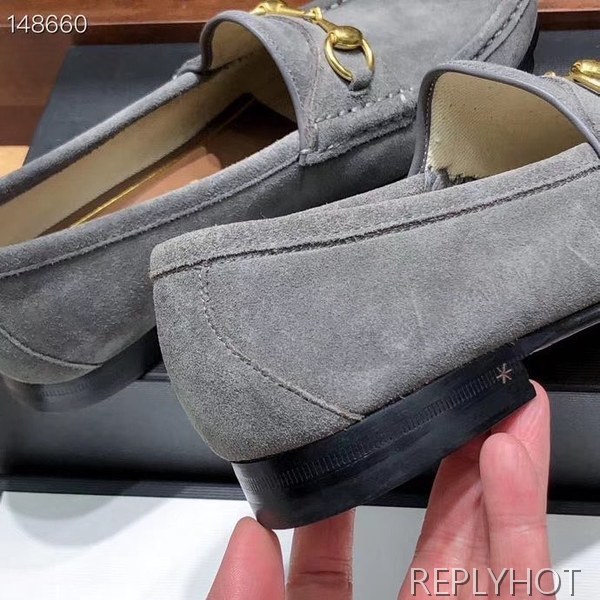 구찌 2020 그레이 스웨이드 홀스빗로퍼