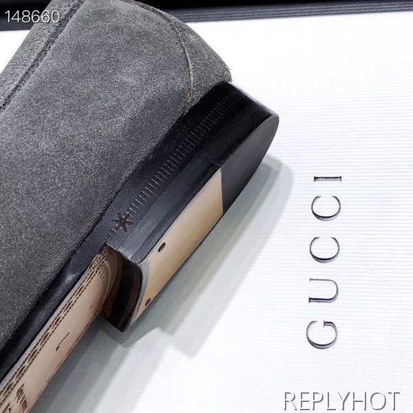 구찌 2020 그레이 스웨이드 홀스빗로퍼