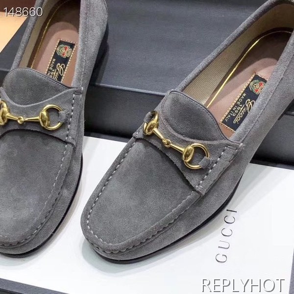 구찌 2020 그레이 스웨이드 홀스빗로퍼