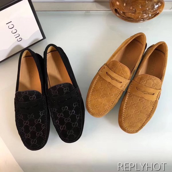 구찌 2020 사이드테이프 마이크로시마 스웨이드 드라이빙슈즈