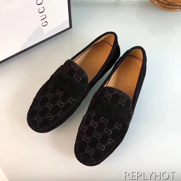 구찌 2020 사이드테이프 마이크로시마 스웨이드 드라이빙슈즈