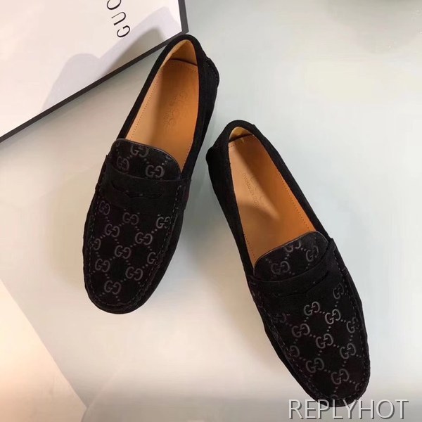 구찌 2020 사이드테이프 마이크로시마 스웨이드 드라이빙슈즈