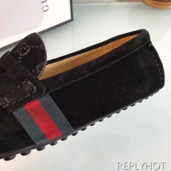 구찌 2020 사이드테이프 마이크로시마 스웨이드 드라이빙슈즈