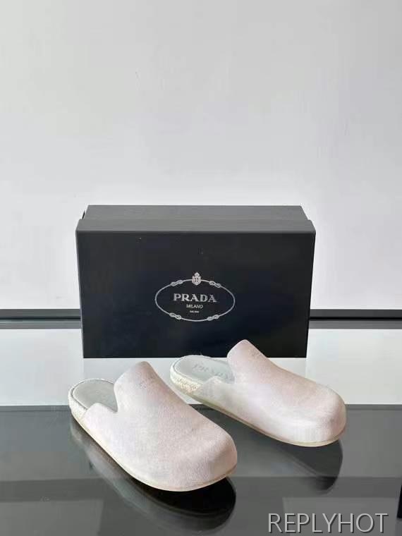 프라다 2025 로고 엠보 샌들 슬리퍼 신발