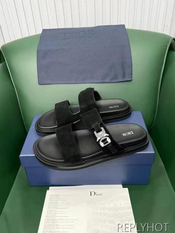 디올 2025 스웨이드 아쿠아 투스트랩 샌들 슬리퍼 뮬 신발