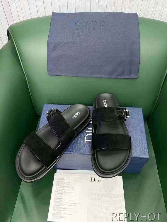 디올 2025 스웨이드 아쿠아 투스트랩 샌들 슬리퍼 뮬 신발