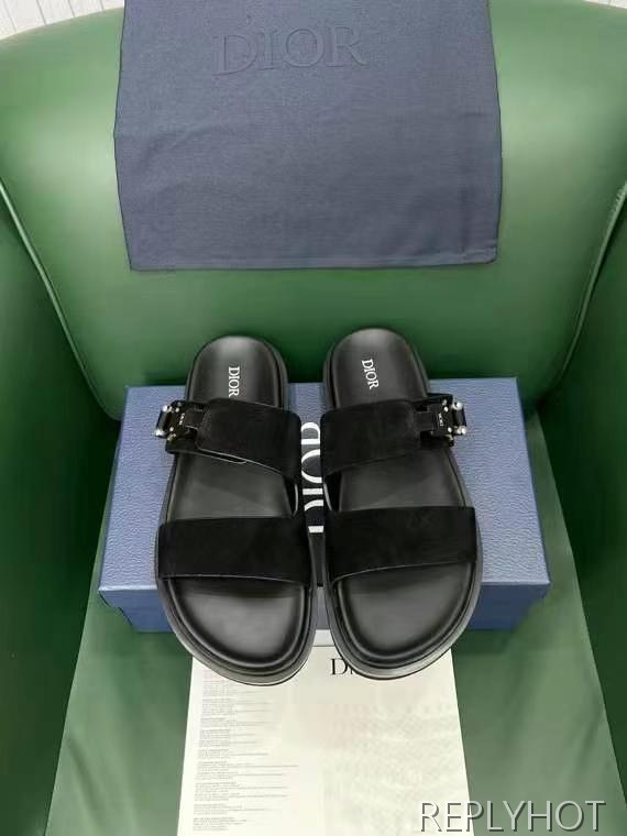 디올 2025 스웨이드 아쿠아 투스트랩 샌들 슬리퍼 뮬 신발