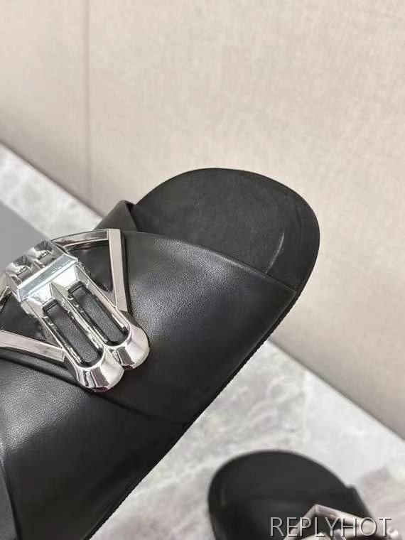 발렌시아가 2025 BB로고 와펜 슬리퍼 샌들 뮬