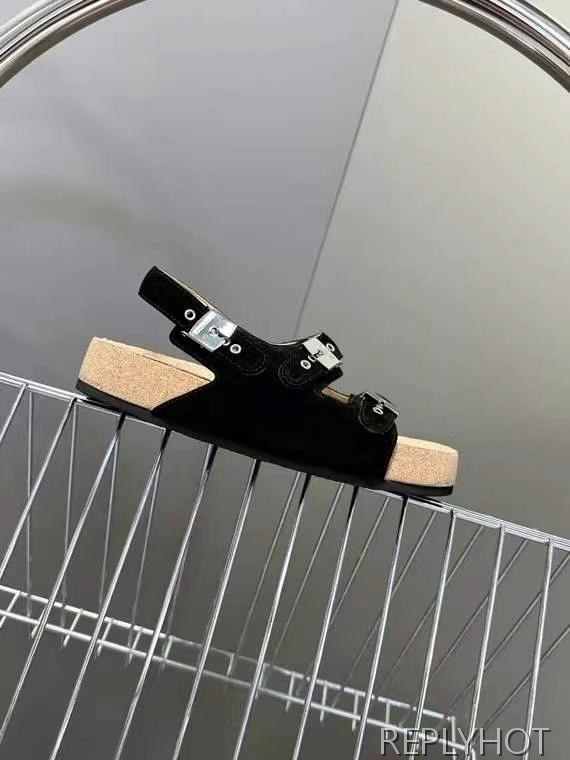 발렌시아가 2025 scholl 플랫 글레디에이터 뮬 샌들 슬리퍼 신발