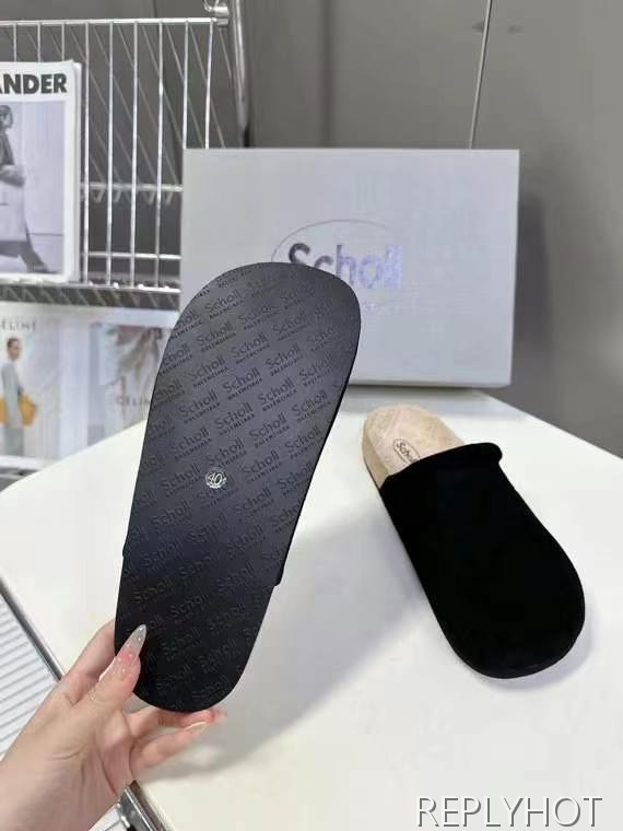 발렌시아가 2025 scholl 스웨이드 뮬 샌들 슬리퍼 신발