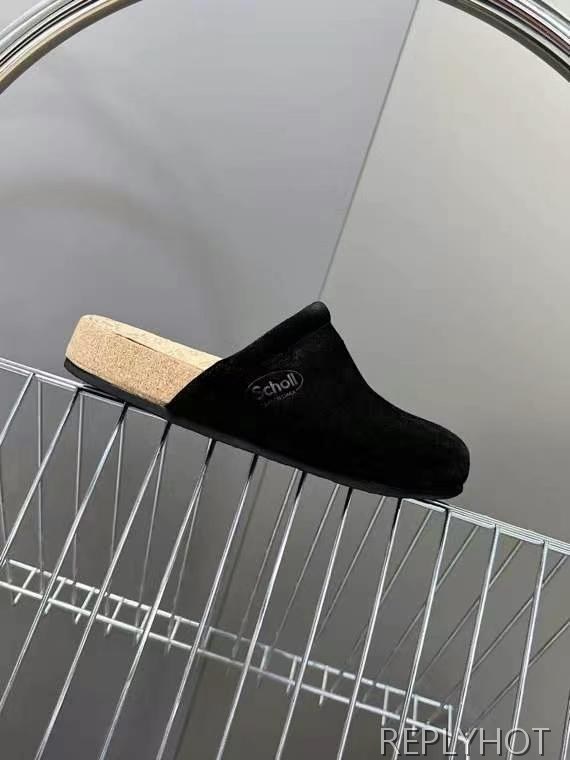 발렌시아가 2025 scholl 스웨이드 뮬 샌들 슬리퍼 신발