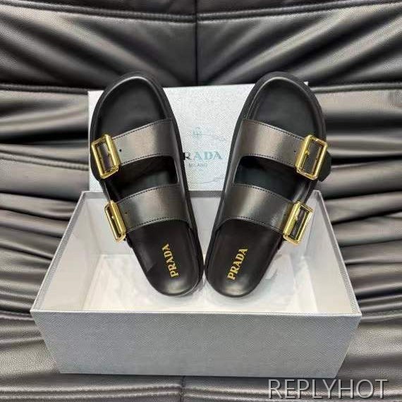 프라다 2025 버클 스틸사피아노 와펜 샌들 슬리퍼 신발