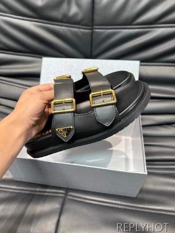 프라다 2025 버클 스틸사피아노 와펜 샌들 슬리퍼 신발