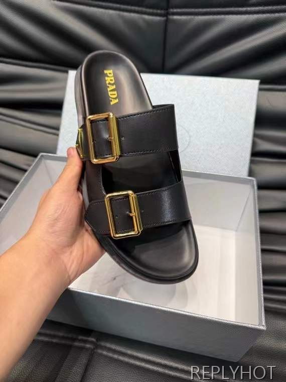프라다 2025 버클 스틸사피아노 와펜 샌들 슬리퍼 신발