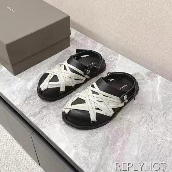 릭오웬스 2025 블랙 스트랩 할리우드 뮬 샌들 슬리퍼 신발