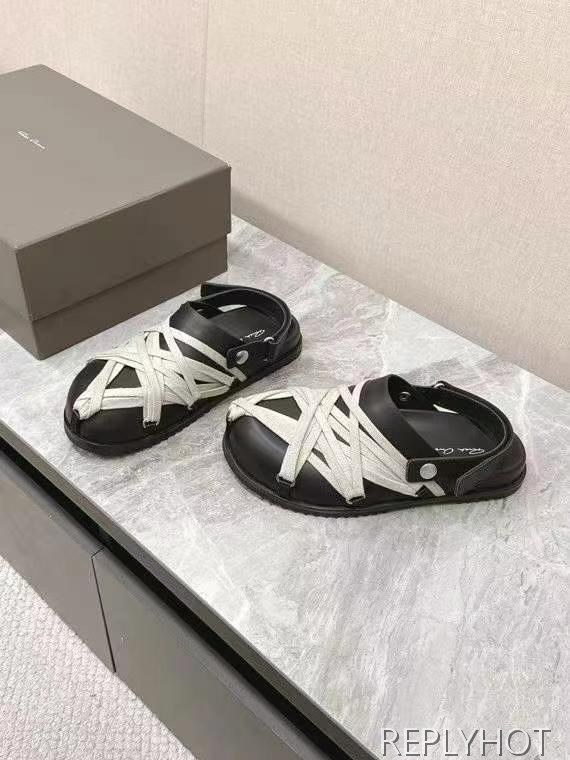 릭오웬스 2025 블랙 스트랩 할리우드 뮬 샌들 슬리퍼 신발