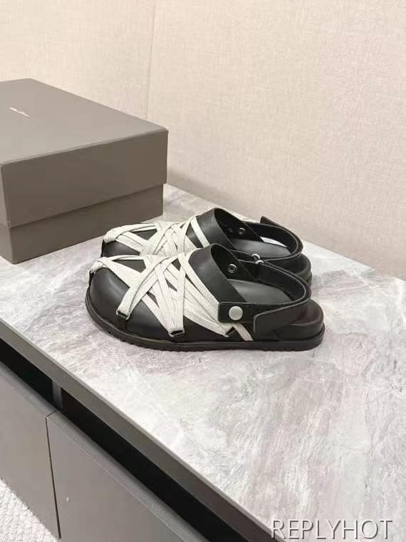 릭오웬스 2025 블랙 스트랩 할리우드 뮬 샌들 슬리퍼 신발