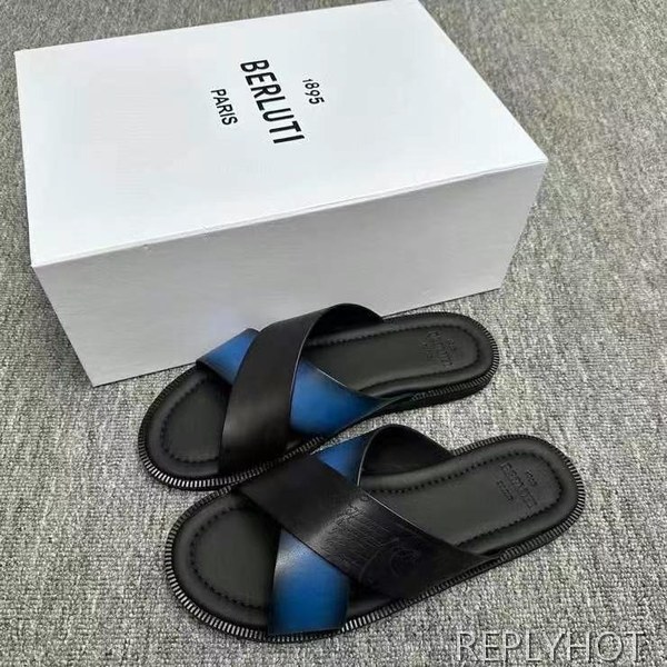 벨루티 2025 시프노스 스크리토 가죽 샌들 슬리퍼 신발