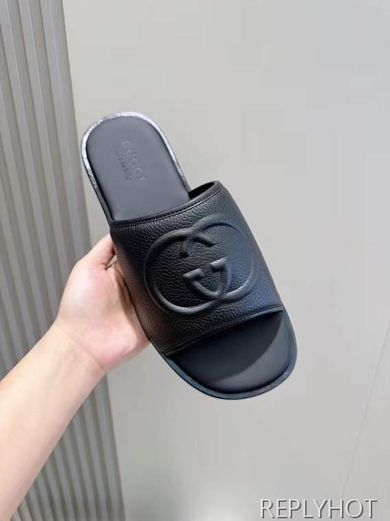 구찌 2025 Lido 레더 슬리퍼 샌들 신발