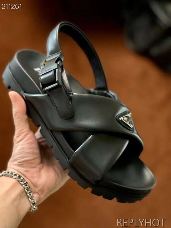 프라다 2024 스틸사피아노 와펜 x밴드 샌들