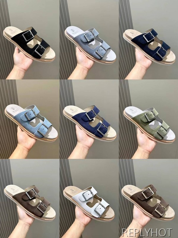 브루넬로 쿠치넬리 2024 투스트랩 샌들 슬리퍼 뮬 신발