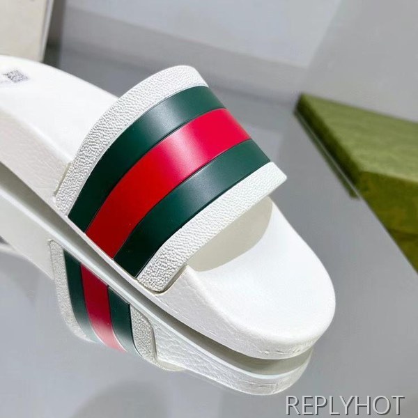 구찌 2023 그린 레드 스트라이프 샌들 뮬 슬리퍼