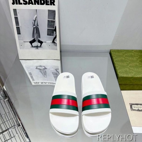 구찌 2023 그린 레드 스트라이프 샌들 뮬 슬리퍼