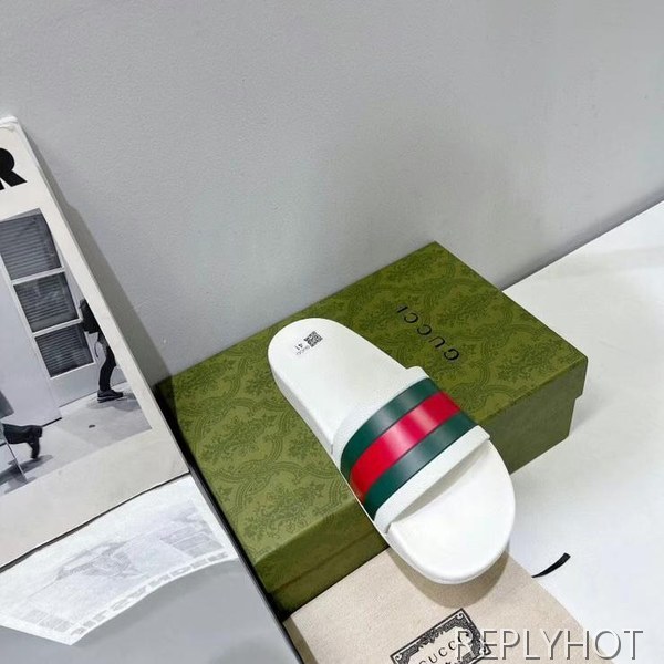 구찌 2023 그린 레드 스트라이프 샌들 뮬 슬리퍼