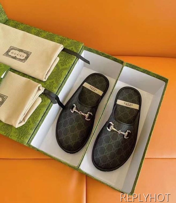 구찌 2023 남성 홀스빗 GG 슬리퍼 샌들 뮬