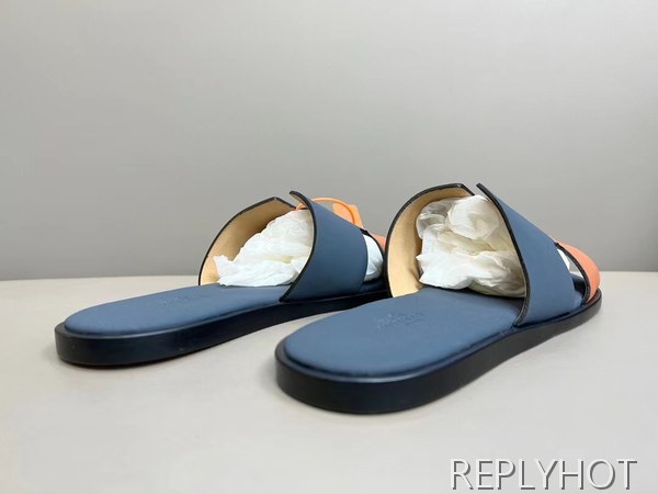 에르메스 2022 투톤 파스텔 블루&오렌지 이즈미르 샌들