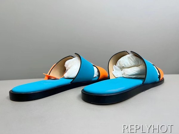 에르메스 2022 투톤 블루&오렌지 이즈미르 샌들