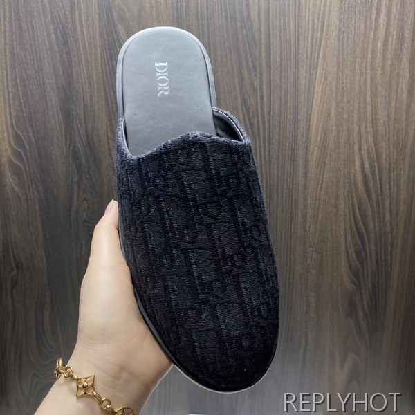 디올 2022 INDIOR 뮬 샌들 네이비 컬러