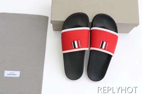 톰브라운 2022 레드 화이트 파이핑 테이프 비치 샌들 슬라이드