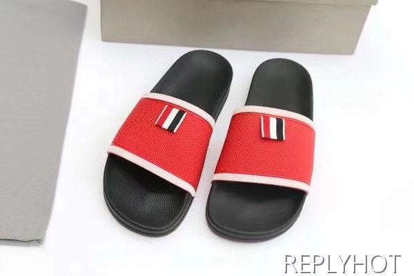 톰브라운 2022 레드 화이트 파이핑 테이프 비치 샌들 슬라이드
