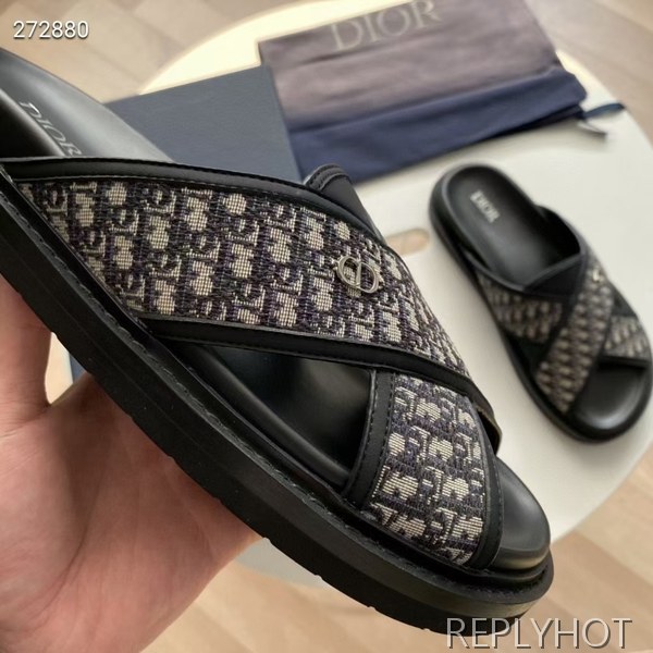 디올 2021 오블리크 X밴드 뮬 샌들