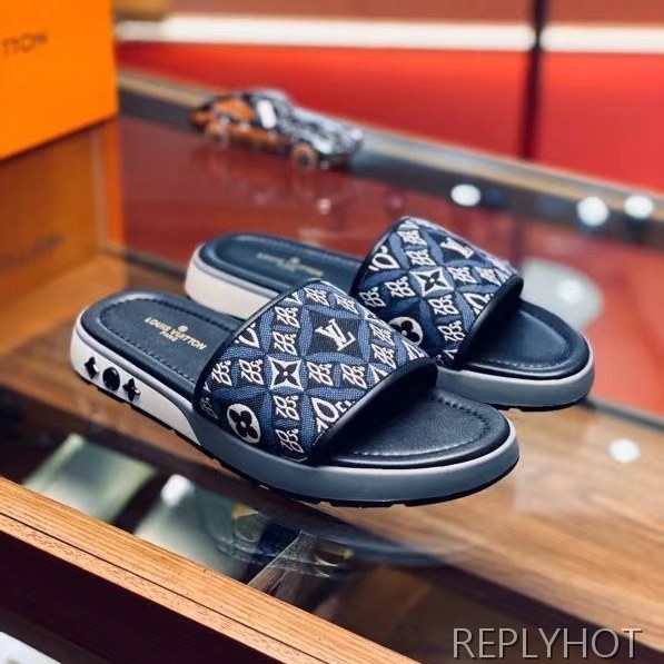 루이비통 2021 1854 아가일패턴 슬라이드 샌들