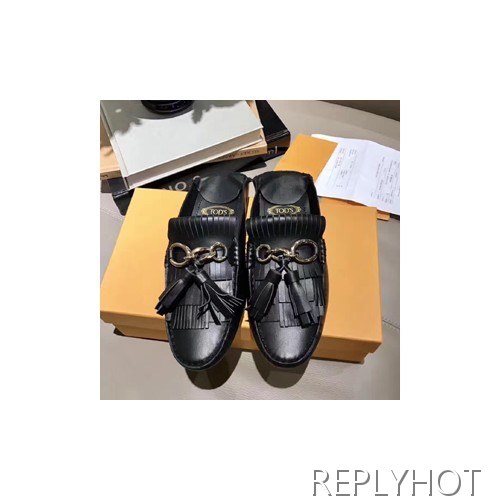 토즈 슬리퍼 블랙