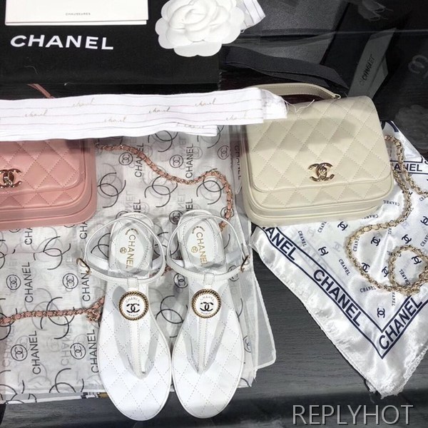 샤넬 coco 샌들 화이트