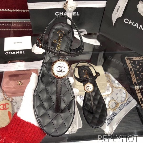 샤넬 coco 샌들 블랙